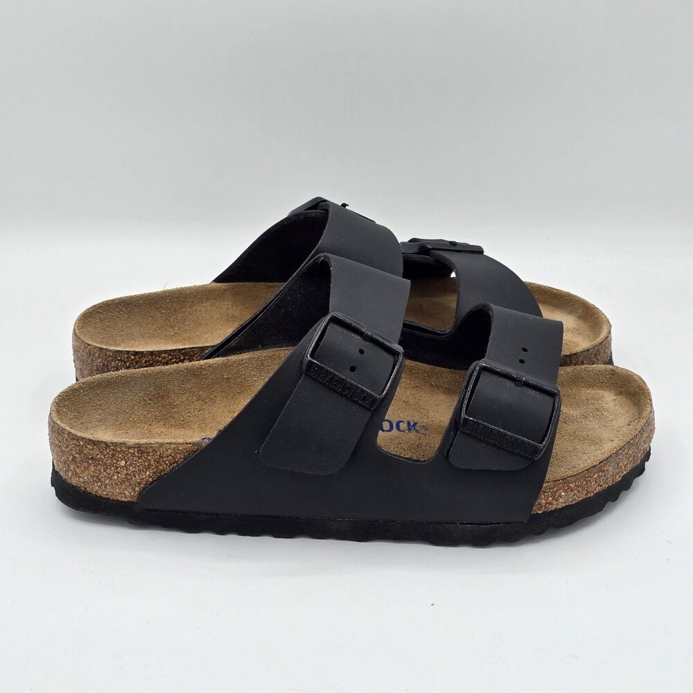 Birkenstock Arizona Sandals Unisex Black Birko-Flor Regular Fit Size 37 L6 M4 - Picture 6 of 7